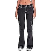YMI Womens YMI Jeans Women's 2 Button Low Rise Cargo Flare Pants