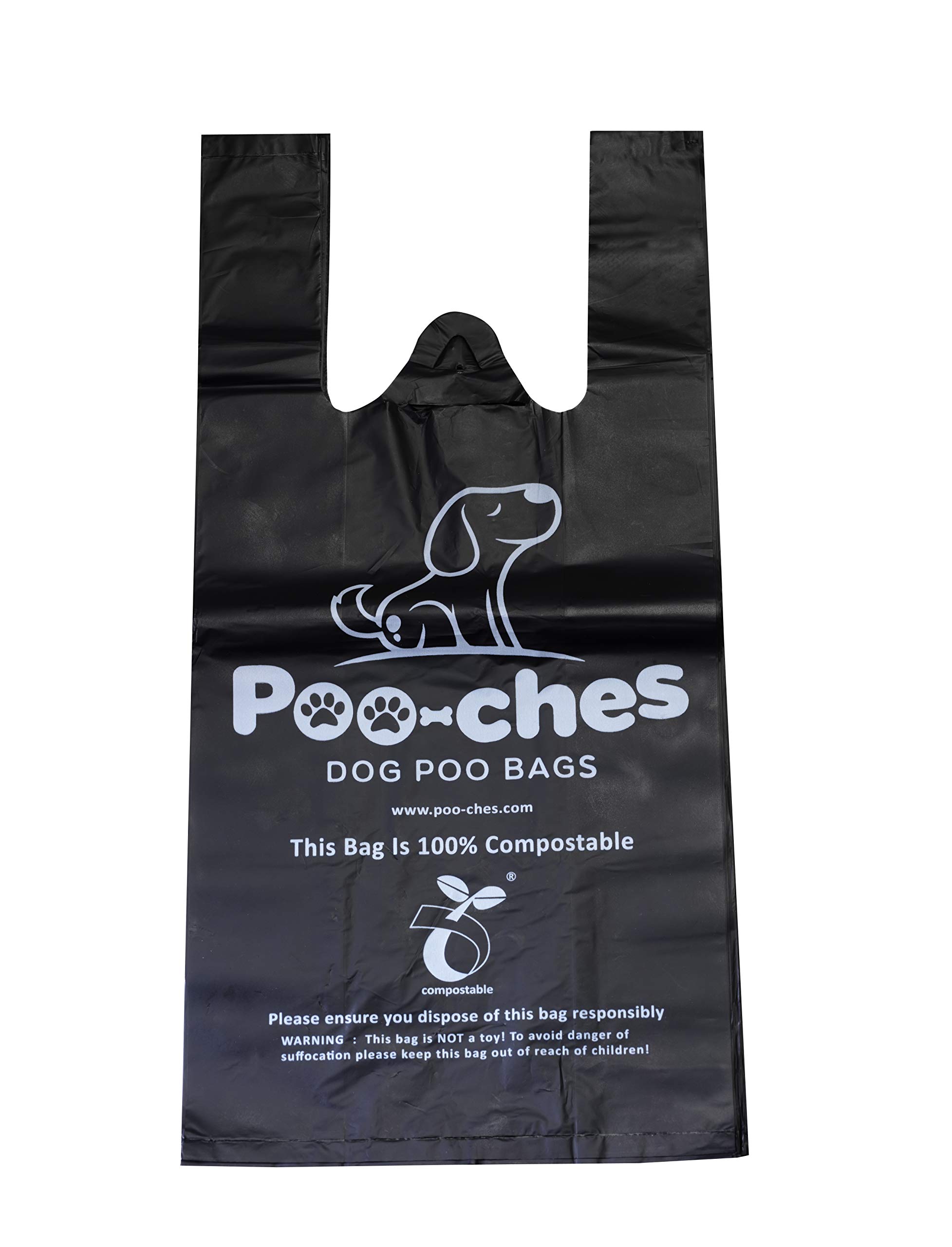 Poo-ches® Premium Compostable Dog Poo Bags 150 Pack - Extra Strong and Extra Large with Easy Tie Handles
