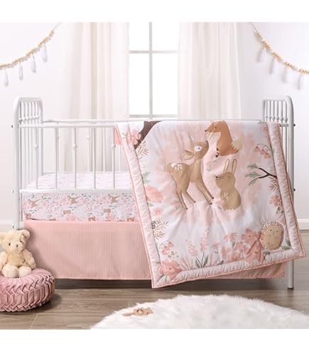 Sweet Baba Pink Elephant Crib Bedding Set - Adorable 5-Piece Nursery Collection For Baby Girls