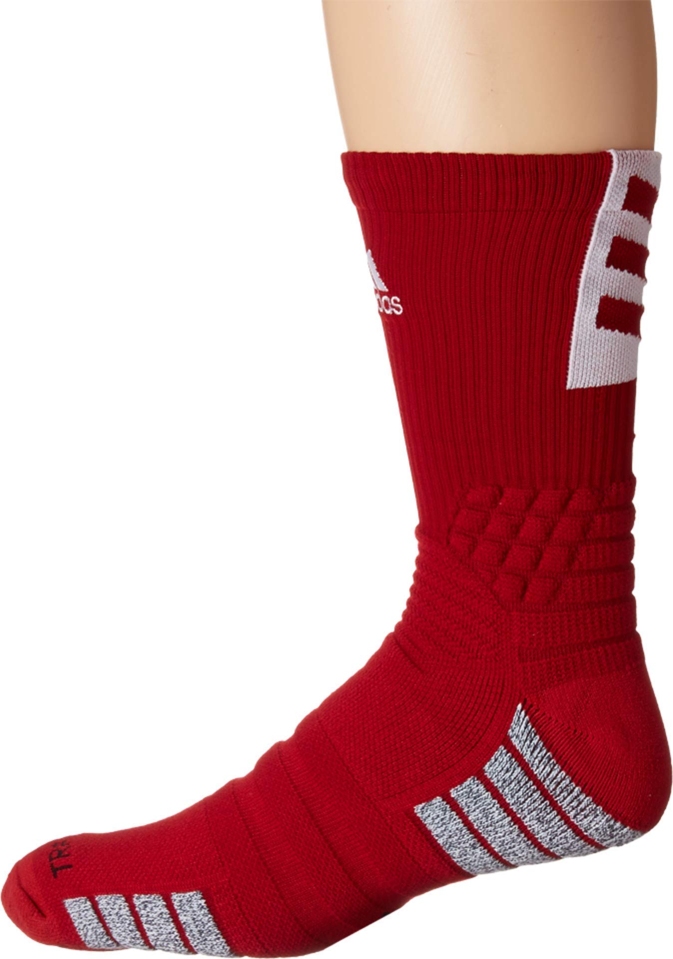 Photo 1 of adidas Select Basketball Crew Socks (1 Pair) for Team Sports, Boys Girls Men Women, Power Red/White, Medium