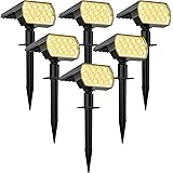WELALO Solar Spot Lights Outdoor, [6 Pack/52 LED/3 Modes] 2-in-1 Solar Landscape Spotlights, Solar Powered Security Lights, I