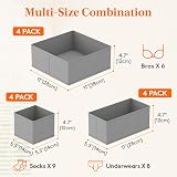 Lifewit 12 Pack Drawer Organisers Foldable Fabric Chest Dividers Light Grey view 2