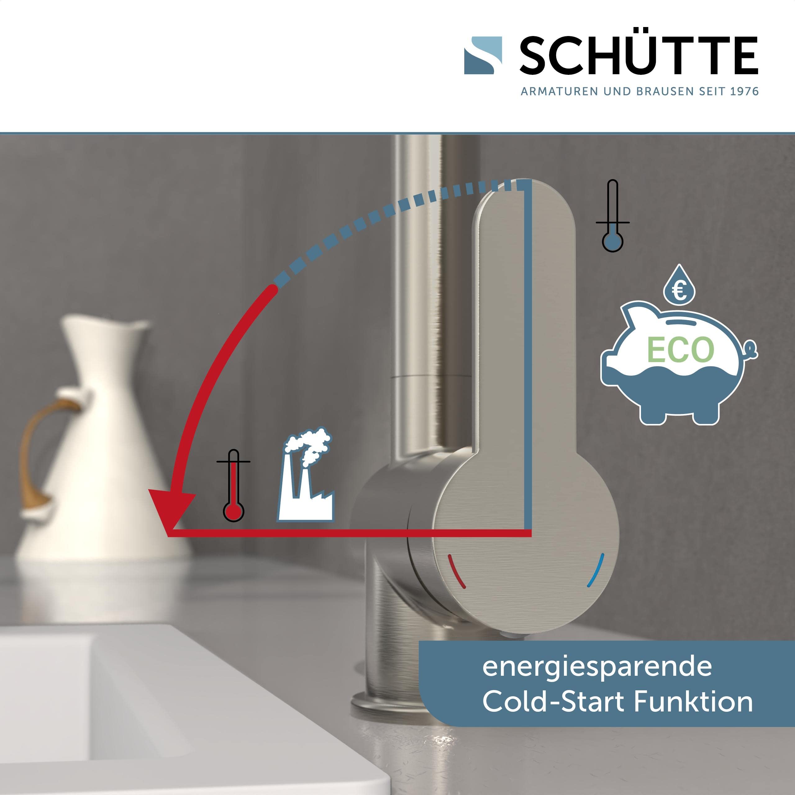 SCHÜTTE 79826 RIO 360° schwenkbare Küchenarmatur, Spültisch Armatur mit hohem Auslauf Küche, Einhebelmischer Einzelspüle Doppelspüle Mischbatterie für die Spüle, Wasserhahn Edelstahloptik