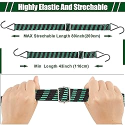Saintrygo 8 Pcs 80 Inch Adjustable Flat Bungee