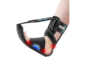 ZEAZEN Plantar Fasciitis Brace Night Splint, Adjustable Foot Support for Heel Spur, Foot Drop & Achilles Tendonitis Relief, Comfortable Day & Night Use for Men and Women (Black, Large)