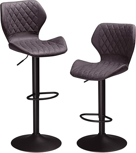 DICTAC Leather Bar Stools Set 