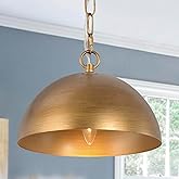 KSANA Pendant Light Kitchen Island, 10" Modern Gold Pendant Lighting Dome Shade Pendant Light Fixtures for Kitchen, Dining Ro