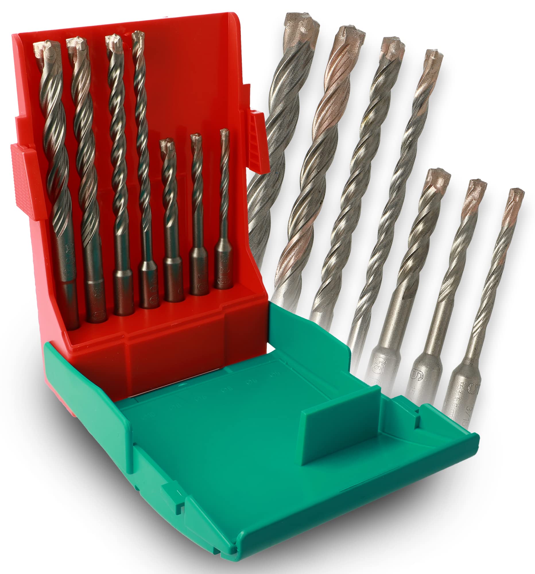 Heller Tools 2618 SDS-Plus Hammer Drill Bits, Silver, Set 7-pcs. Ø 5/6/6/8/8/10/12 mm, Set of 7 Pieces