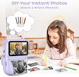 GREENKINDER Kids Camera Instant Print 3.0'' Screen 32GB Card 3 Rolls Purple view 7