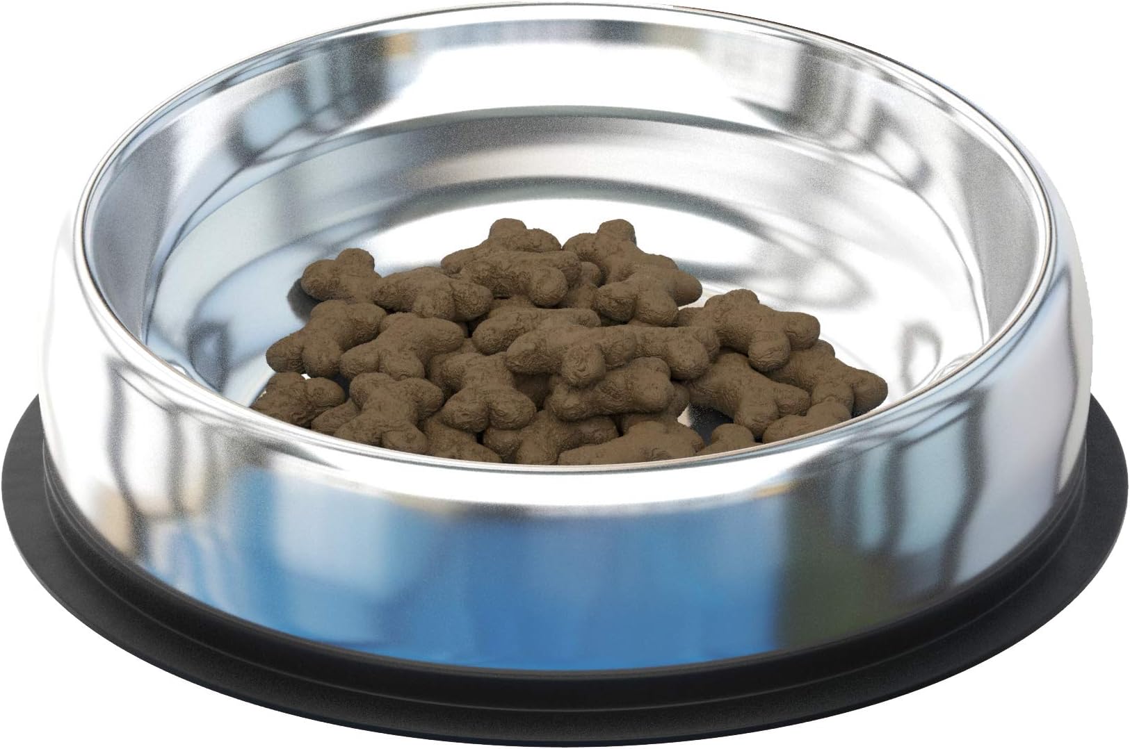 Enhanced Pet Bowl, Stainless Steel Slanted Dog Bowl with Raised Ridge for Flat-Faced Dog Breeds or Cats, Food-Grade Non-Slip No Spill Bowl for Dogs, Less Mess, Less Gas, and Better Digestion, Small