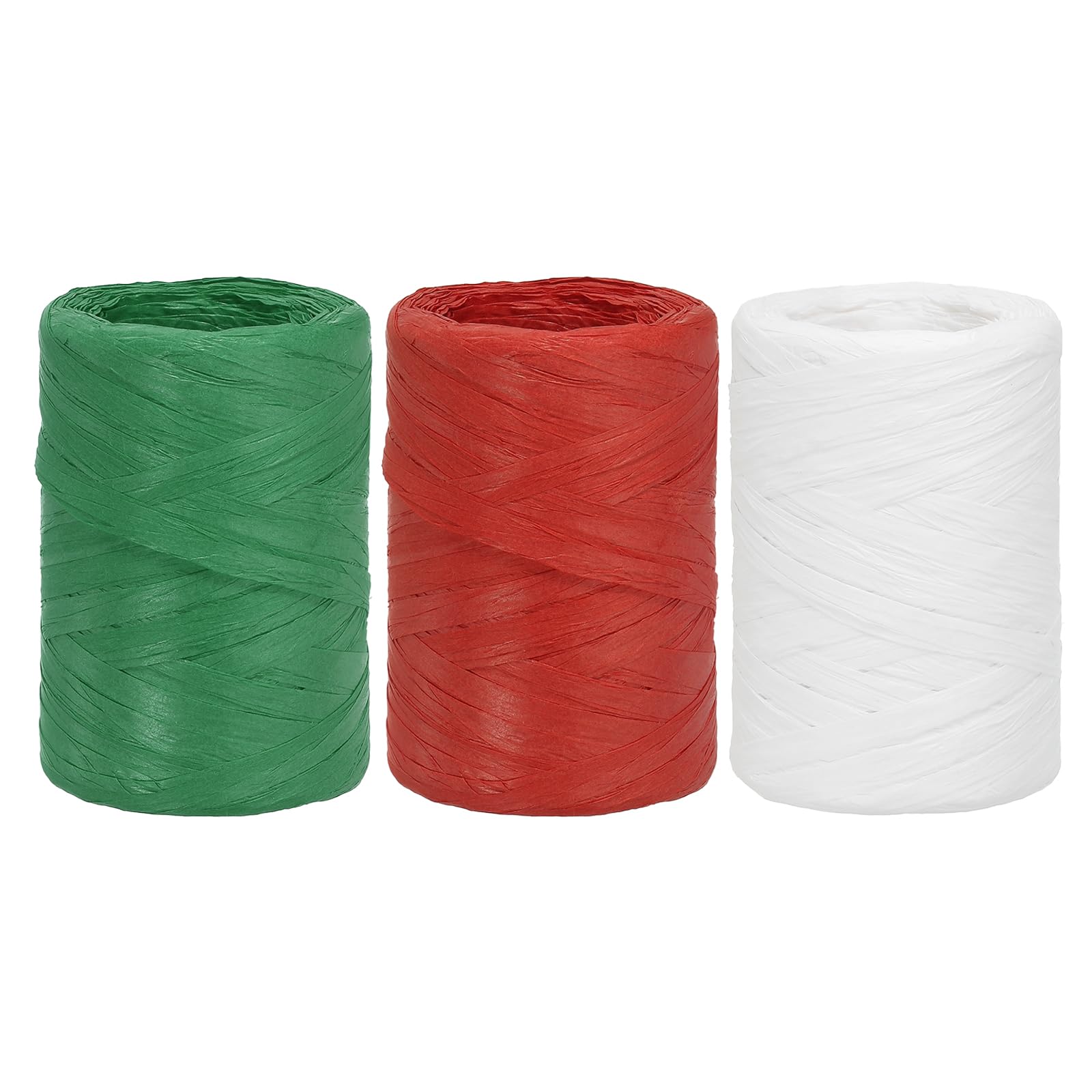 PATIKIL Raffia Ribbon 109 Yard, 3 Roll Natural Packing Paper Twine String for Crochet Box Wrapping Craft Holiday Decor, Multicolor