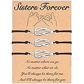 Tarsus 2/3Pcs Sister Matching Knot Bracelets Christmas Birthday Presents Gifts for Sister Women Bestie