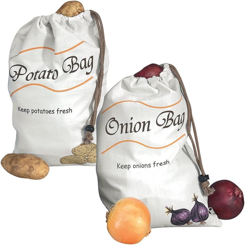 Trenton Gifts Onion & Potato Sprout-Free Storage Bags | Works With All Vegetables | Set of 2