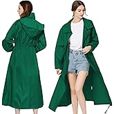 SOPPY Rain Coats for Women, Long Waterproof Raincoat Lightweight Hooded Rain Jacket for Hiking Travel Outdoor