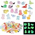 100 Pcs Tiny Resin Animals to Hide, Mini Luminous Resin Animals Bulk for Miniature Fairy Garden Accessories Micro Landscape A