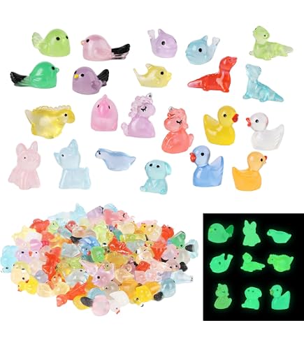 40 Mini Hiboux Lumineux ZORTVUL - Résine Colorée - Décoration Aquarium, Pot De Fleurs