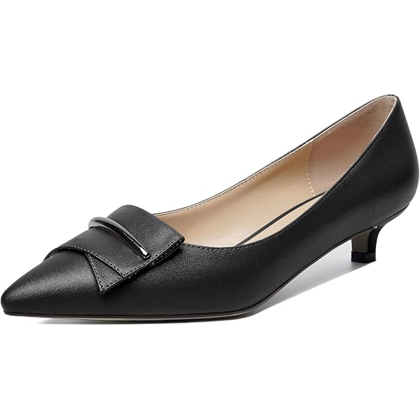 TinaCus Women's Genuine Leather Slip-On Pumps - Chunky Heel, Office Shoes - View #9