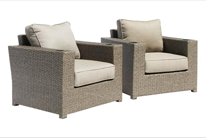Amazon Com Living Source International Patio Sofa Set All Weather Outdoor Seating Aluminium Frame Furniture For Garden Backyard Pool With Cushioned Seat Chelsea Grey Wicker 2 Piece Sectional Cm 4109 Garden Outdoor