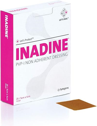Inadine 5cm x 5cm Non-Adherent Dressing Pack of 25