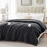 Sealy Electric Blanket Queen Size 84"x90", Soft Double Flannel Heated Blanket with 10 Heat Levels & 1-12 Hours Auto Shut Off, Machine Washable, Even Heat Distribution, Charcoal
