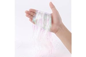 JXITON 3000pcs Christmas Icicle Tinsel,18in Iridescent Foil Fringe Tinsel Strand Icicle Tinsel Christmas Tree Tinsel for Christmas Holiday Decor Birthday Supplies