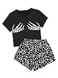 Laqeyko Halloween Pjs Women Skeleton Pajamas Sets