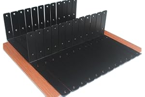 MHMYDZ 8 Pack - L 11" x H 6" x W1.5", 5mm Thick Black L Shelf Bracket, Iron Shelf Brackets, Metal Shelf Bracket, Industrial Shelf Bracket, Floating Shelf Bracket, Shelf Supports with Screws