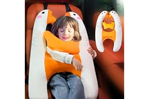 IVTIVFU H Shape Car Sleeping Pillow (Goose) for Kids, H Shaped Travel Pillows, Car Seat Accessories, Seatbelt Neck Pillow, Carseat Head Support, Headrest for Toddler Children, Car Travel Road Trip