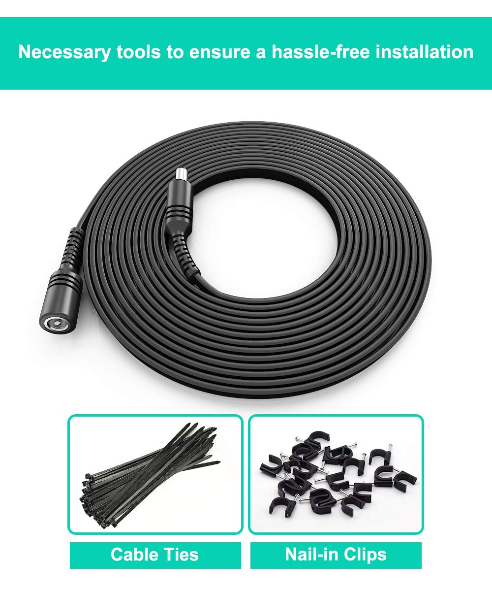 Itramax 30ft 12V DC Extension Cable 2Pack,Power Supply Extension Cord 2.1mm x 5.5mm 5521 DC Adapter Flat Female to Male Extender Wire for IP Network,CCTV Security Camera,DVRs,5V,9V,24V,Volt,25