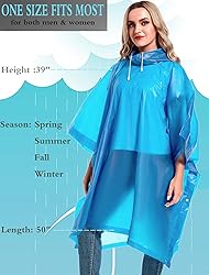 Borogo 2 Pack Rain Ponchos for Adults Reusable