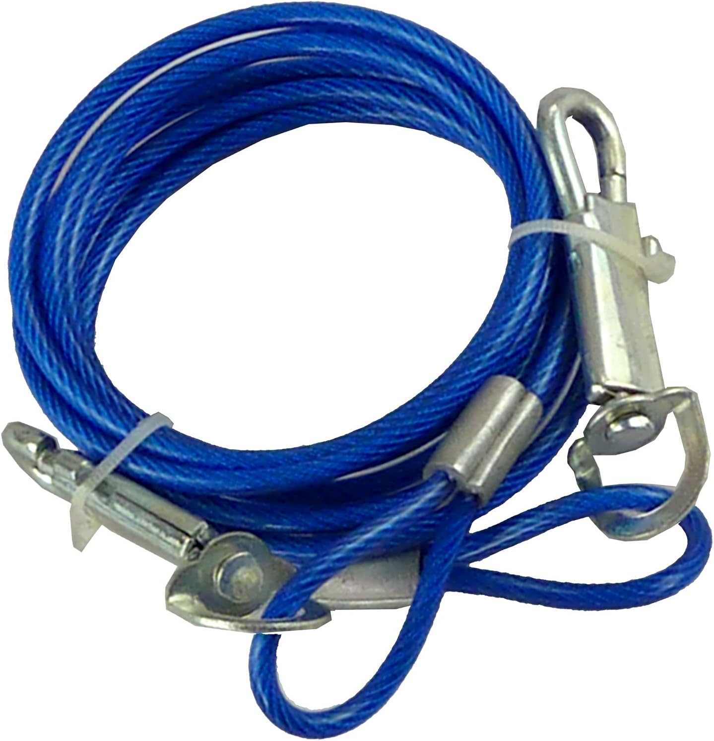 We Search You Save Dog Tie Out Cable Leash - Collar Extension Lead (Blue)