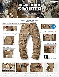 CQR Men's Tactical Pants, Water Resistant Ripstop