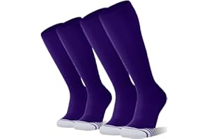 FITRELL 2/3 Pack Baseball Soccer Softball Socks for Kids Youth Men & Women Over-the-Calf Knee High Socks (Multiple Colors)