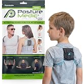 PRIMEKINETIX PostureMedic Dynamic Posture Corrector - Active Resistance Training System for Upper Back Strengthening &amp; Shoulder Alignment - Stretches Chest, Strengthens Back - Original Strength, X-Small (Light Blue)