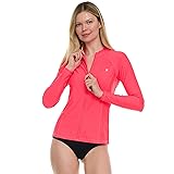 Hurley Rash Guard for Women Full Zip, Zip Up Long