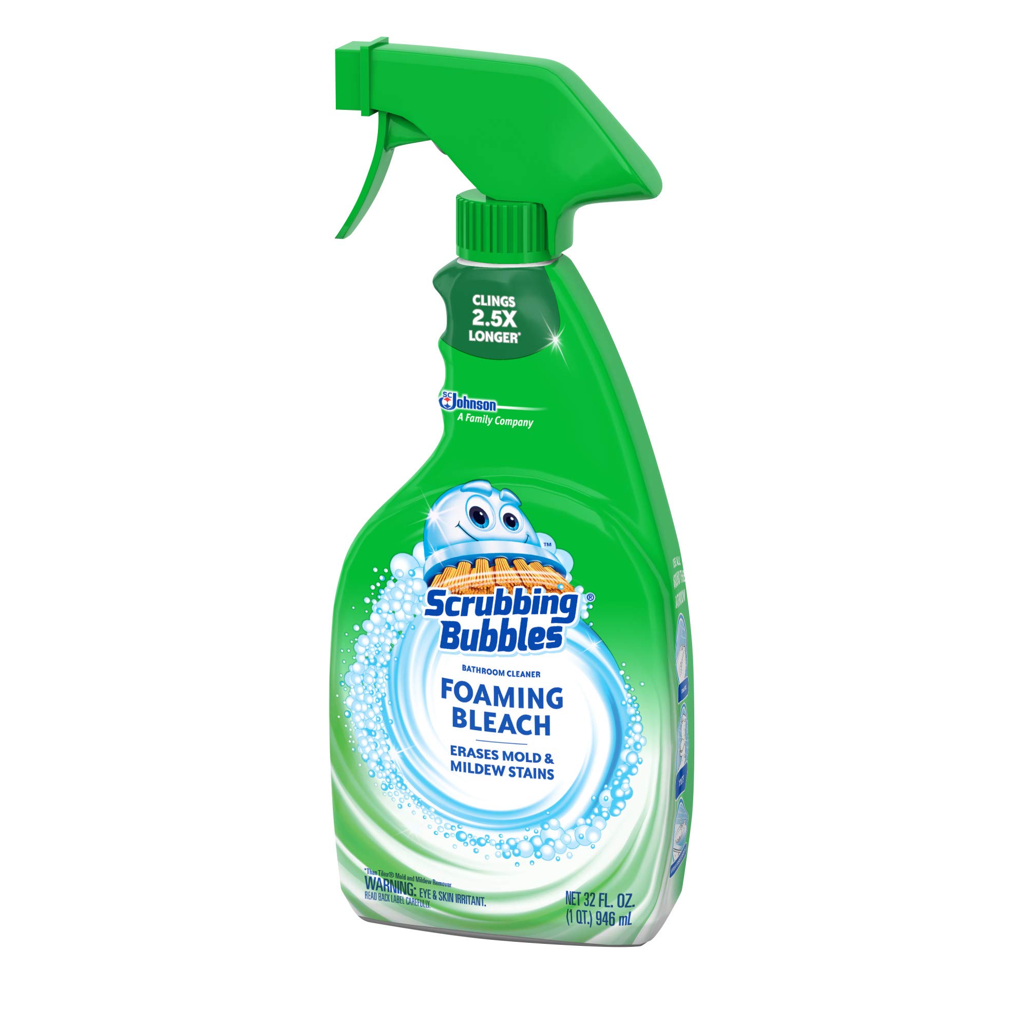 Scrubbing Bubbles Foaming Bleach Bathroom and Shower Cleaner Disinfectant Spray, Helps Erase Mold & Mildew, 32oz