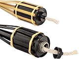 Harbour Housewares 6x Black 113cm Bamboo Garden Torches Outdoor Tiki Lamps view 3