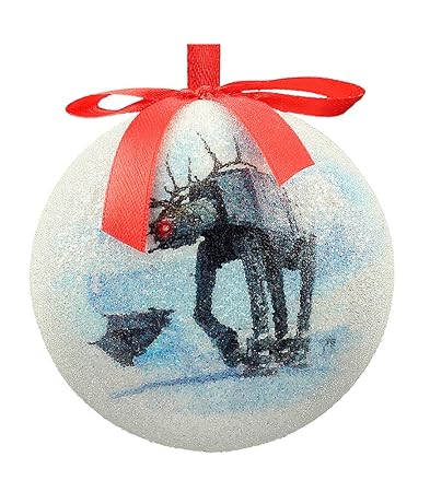 Star Wars Rentier at-at – Weihnachtskugel, weiß