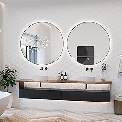Niccy 24" LED Backlit Round Mirror for