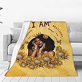 African American Throw Blanket 50"x40" Inch Cozy Theme Fluffy Plush Black Girl Blanket Soft Flannel Throw Blanket for Men Women Boys Girls Gift Sofa Bed Couch Christmas