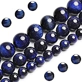 Natural Blue Tiger Eye Beads, Grade AAA Gemstone Round Loose Beads 8MM 100PCs Bulk Lot Options, Semi Precious Stone Beads for Jewelry Making