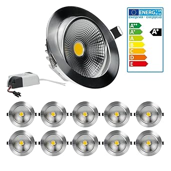 3,5 W Power LED Einbaustrahler Einbau Spot 320 Lumen Silber Einbauleuchte 230V