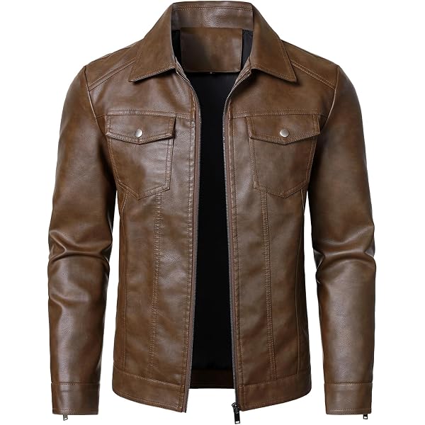 Zbrandy Leather Jacket Men Faux Leather Jackets Mens Moto Biker
