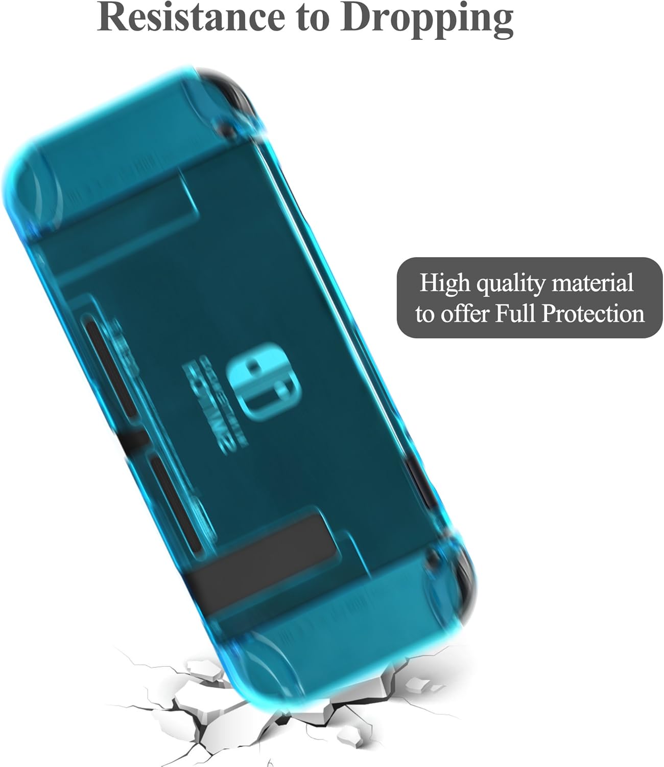 Dockable Case for Nintendo Switch [Updated],FYOUNG Protective Accessories Cover Case for Nintendo Switch and Nintendo Switch Joy-Con Controller with a Tempered Glass Screen Protector - Clear Blue: Electronics