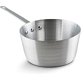 Winco 2 1/2 qt Heavy-Duty Tapered Aluminum Sauce Pan, 2.5 qt | Great for Cooking, Food Preparation and Restaurant Kitchens