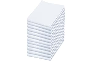 LITO LINEN AND TOWEL Flour Sack Kitchen Towels | Halloween DIY Towel | Cotton Blank Towel | Tea Towel Crafting Embroidery | Thick Absorbent Quick Dry | Baking Bread Proofing Linen Cover, White 18"x28" - Pack of 12