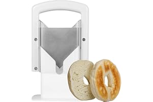 Bagel Slicer, Stainless Steel Bagel Precision Cutter with Safety Handle, Household Bagel Slicer Gadget, Easy to Use Portable 