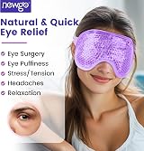 NEWGO Cooling Eye Mask Reusable Gel Hot Cold Therapy Purple view 2