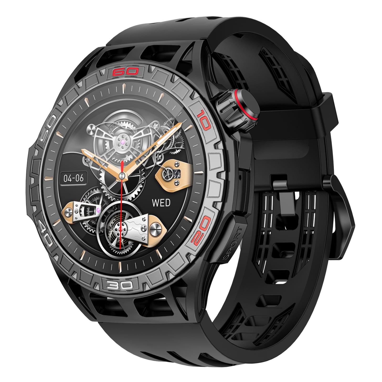 HOAIYO Men's Women's Smart Watch with Bluetooth Call, 1.5 Inch AMOLED IP68 Waterproof Sport Smartwatch, 100 Sports Modes with Pedometer, Heart Rate Monitor, Sleep Monitor for Android (Black, 1.5