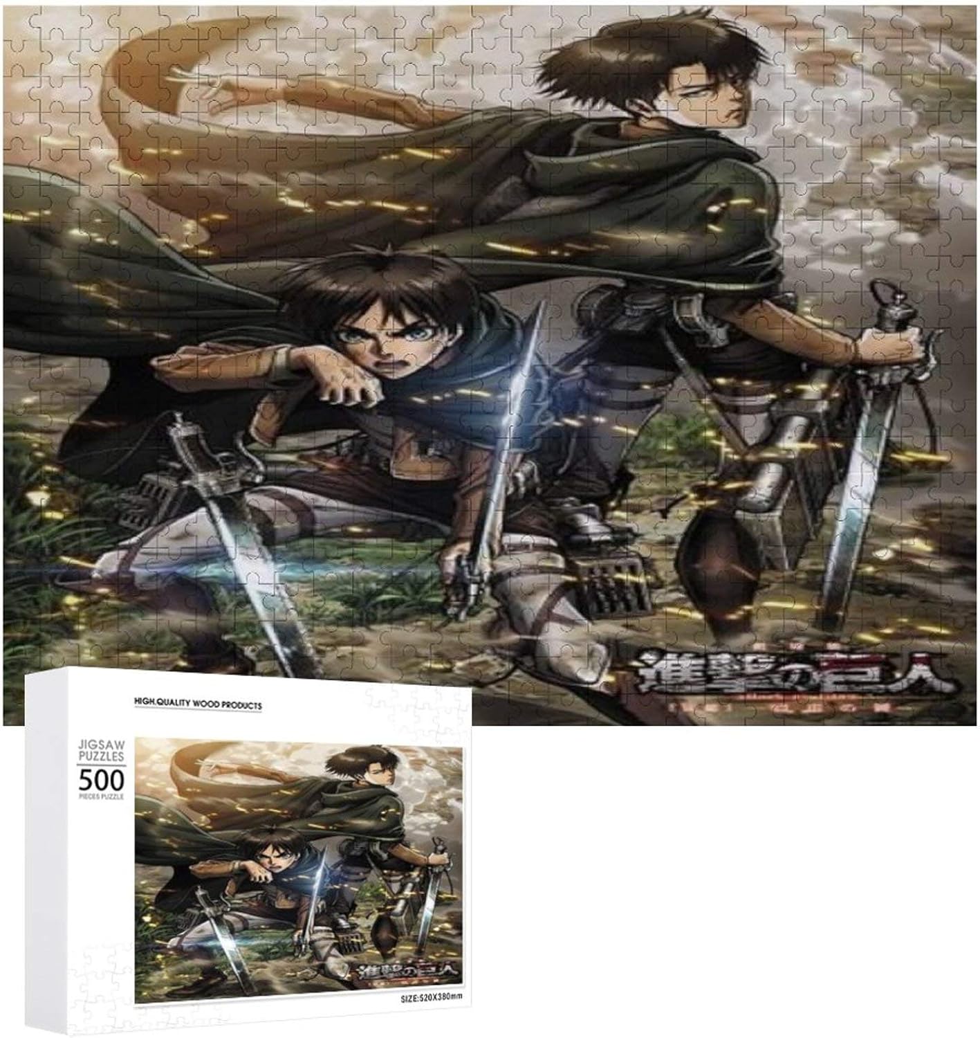 Amazon Co Jp 進撃の巨人 500 1000ピースの木製パズルのキャラクター萌え商品 ホーム キッチン